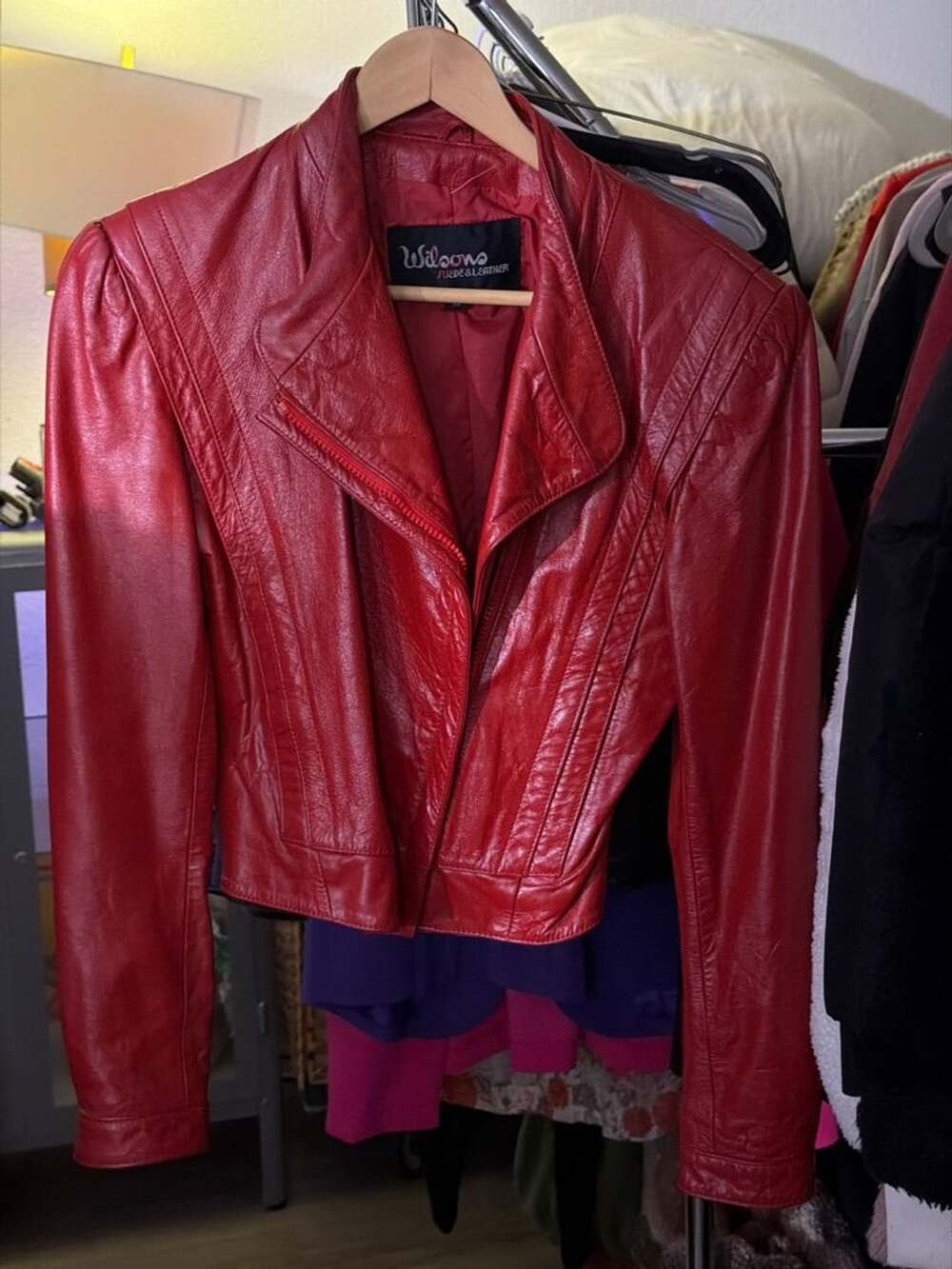 Wilsons Suede & Leather Red Leather Jacket